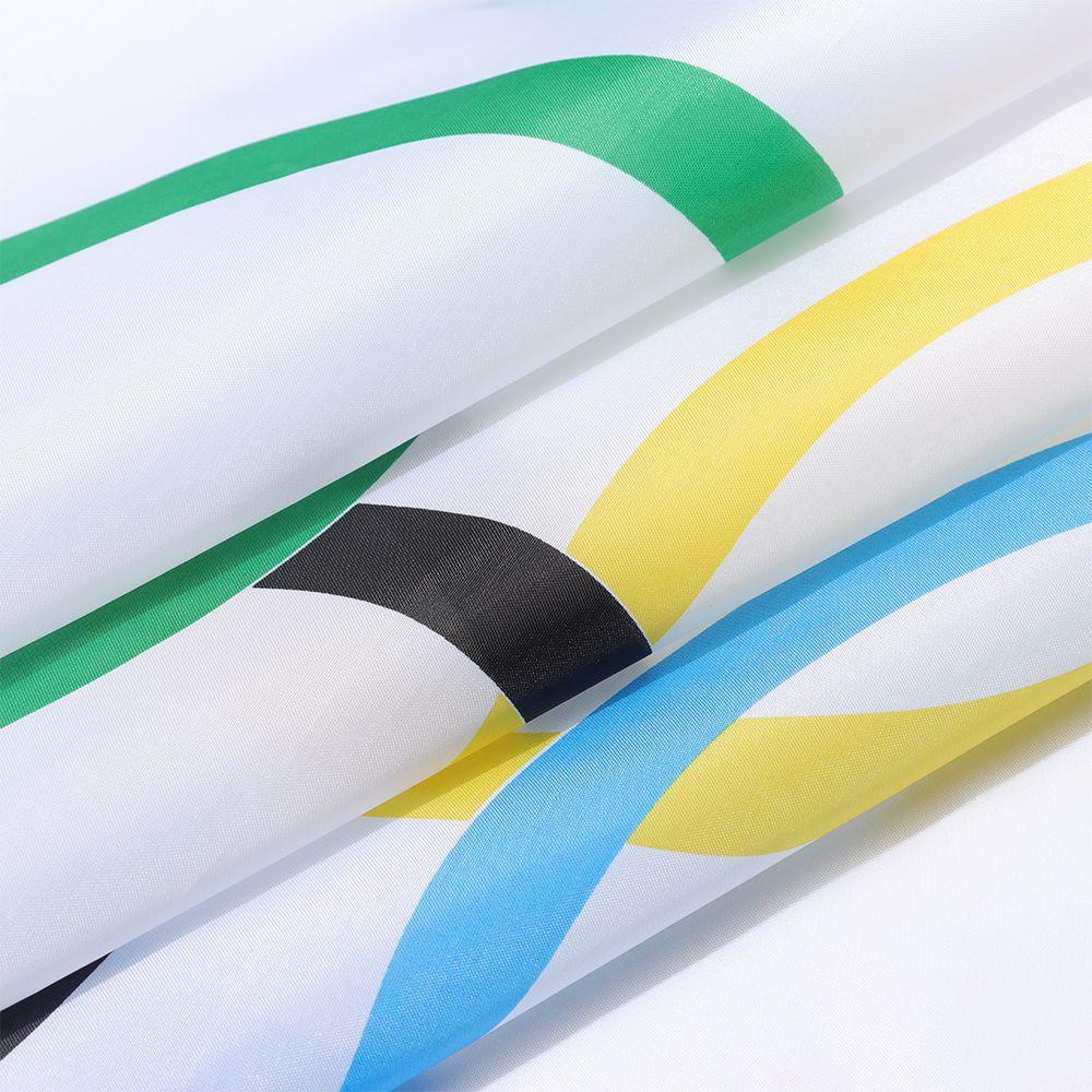 YNATURAL Double-line Edge Banding Olympics Game Flag Indoor Decoration Polyester Fabric Outdoor Banner Hangable Fade Resistant for Garden Patio Yard with Brass Grommets Olympic Decorations