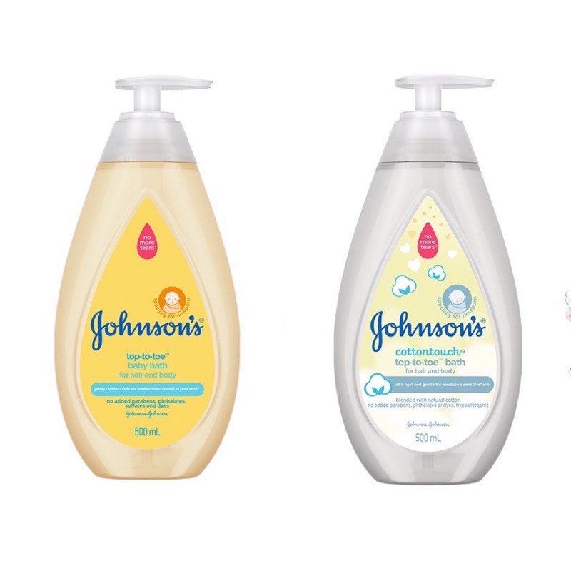 Sữa tắm gội toàn thân Johnson ‘s Top To Toe / Cotton Touch cho trẻ sơ sinh 500ml