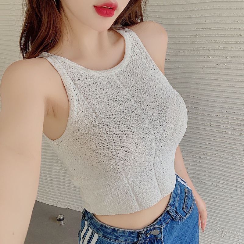 DUNEA Áo Tank Top Dệt Kim Sát Nách Cổ Tròn 3.3