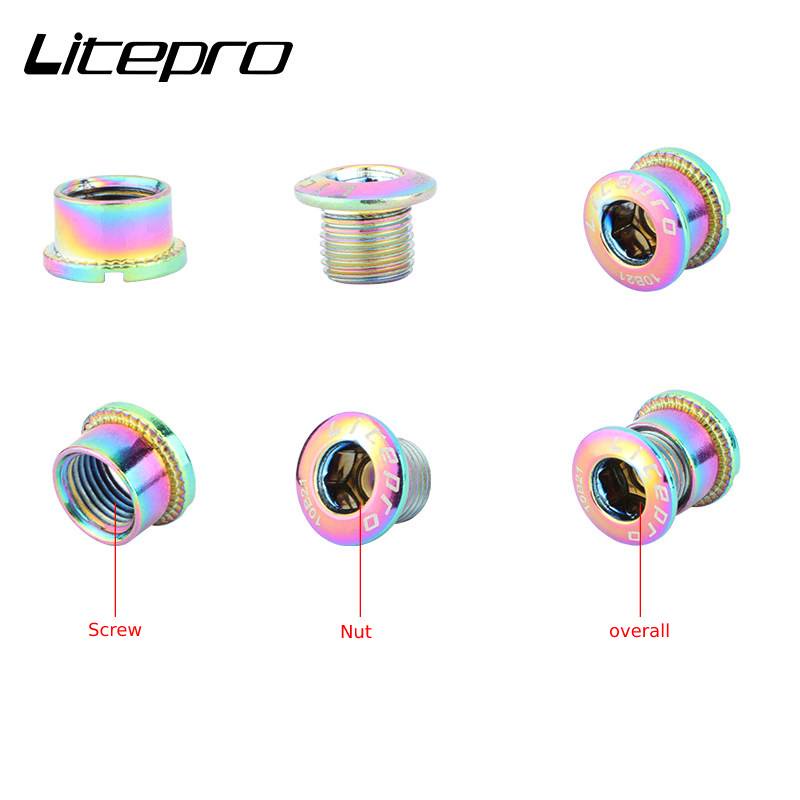 Bộ 5 Ốc Vít Bằng Thép Nhiều Màu Sắc Cho Xe Đạp Leo Núi Litepro