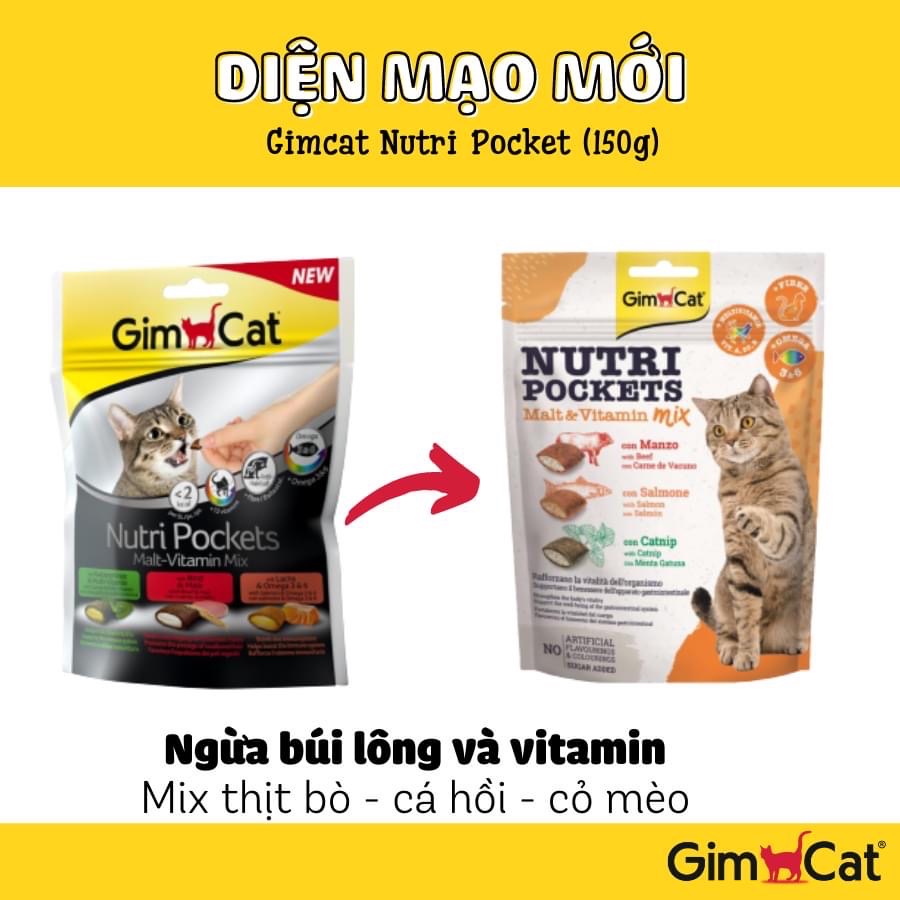 Bánh Quy Giòn Cho Mèo Gimcat Malt-Vitamin, Taurine-Beauty Mix 3 vị 150g