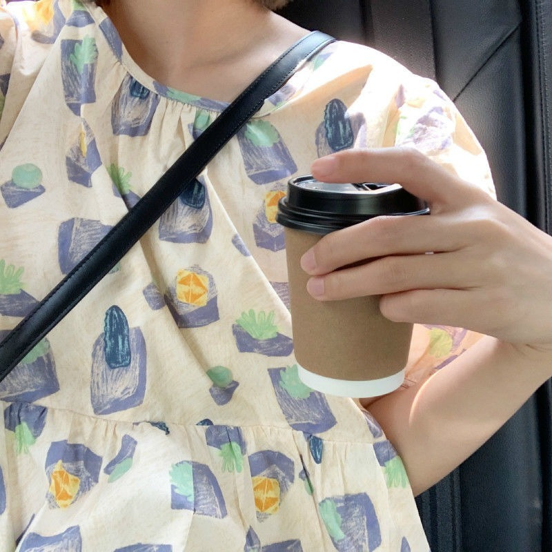 Đầm dáng rộng in họa tiết phong cách Retro thời trang mùa hè thanh lịch cho phái nữ