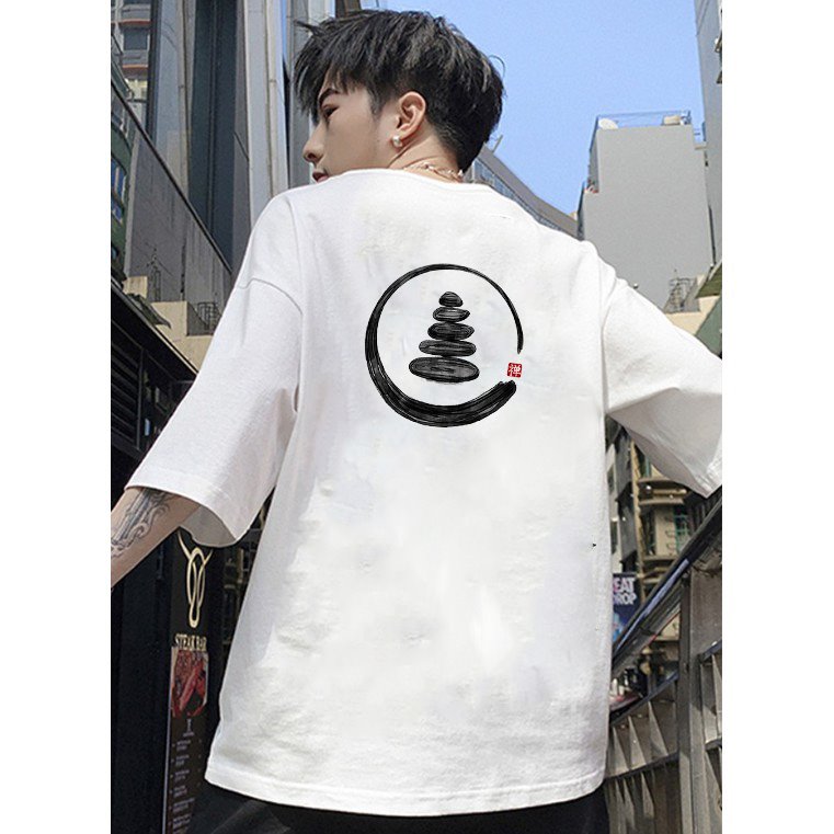 Áo thun tay lỡ nam nữ form rộng họa tiết Nhật Bản vải dày mịn 2021T3136