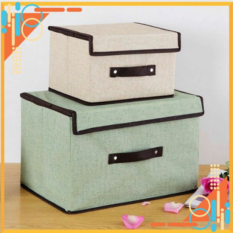 COMBO 2 HỘP ĐỰNG QUẦN ÁO⚡MIỄN PHÍ VẬN CHUYỂN⚡THÙNG ĐỰNG QUẦN ÁO ĐỒ LÓT BẰNG VẢI KHÔNG DỆT CÓ NẮP ĐẬY XẾP GỌN TIỆN DỤNG