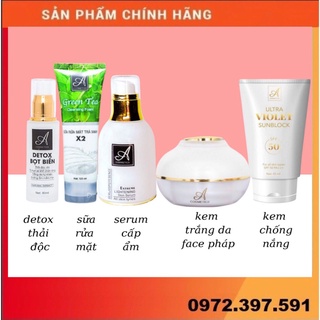 Bộ sản phẩm chăm sóc da hoàn hảo Acosmetic (sửa rửa mặt, tẩy da chết sợi dừa non, detox, serum, face pháp)