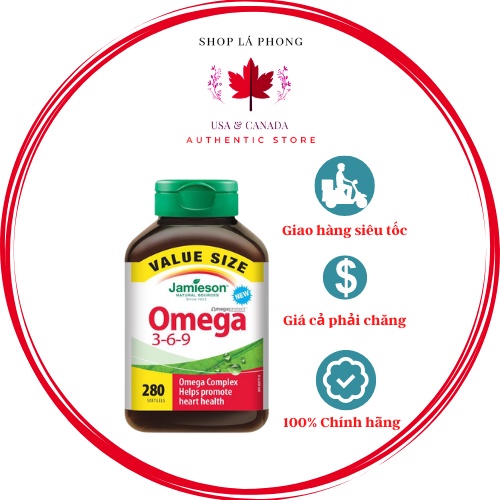 Dầu cá Omega 3-6-9 1200 mg Jamieson (280 viên)