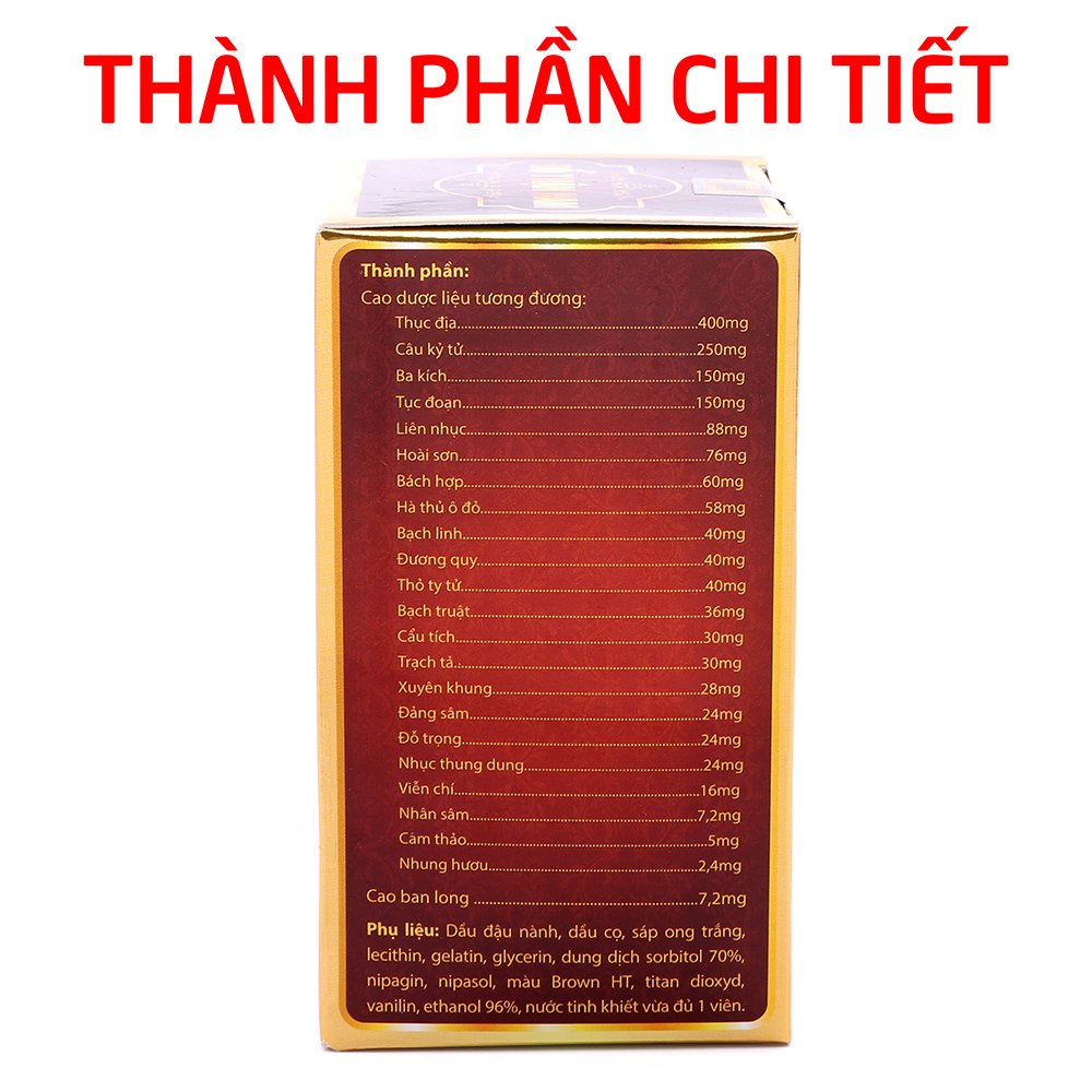 Tăng cường sinh lý nam thảo dược, bổ thận, tráng dương, mạnh gân cốt - 30 viên [Bổ Thận Nam Đen]