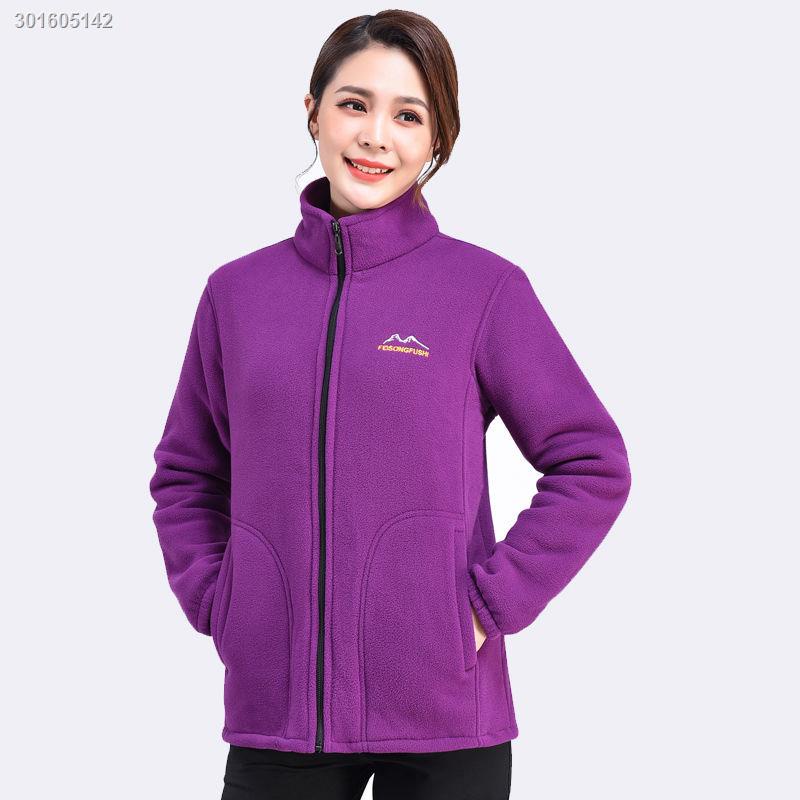 Áo khoác nỉ dày dáng rộng thời trang xuân thu cho phụ nữ trung niên