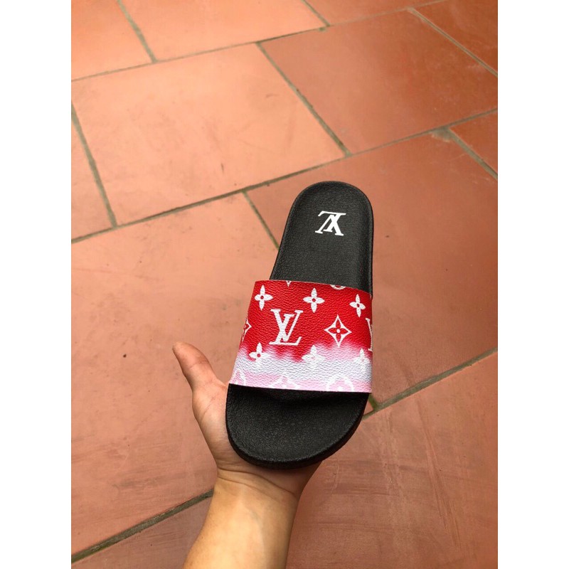 Dép Da Nam LVL  Hai màu xanh + đỏ full size 38-43