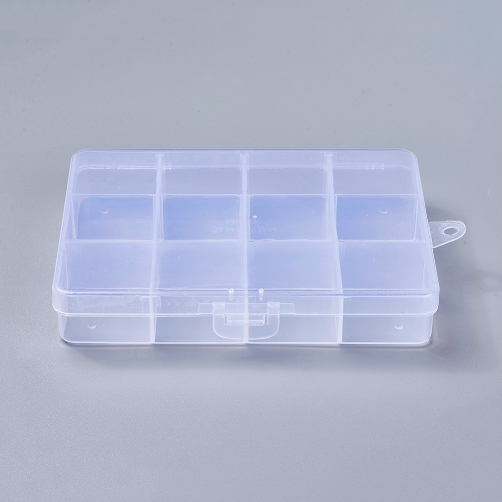 Hộp nhựa đựng phụ kiện thiết kế 12 ngăn 13x10x2.2cm lỗ 0.5cm