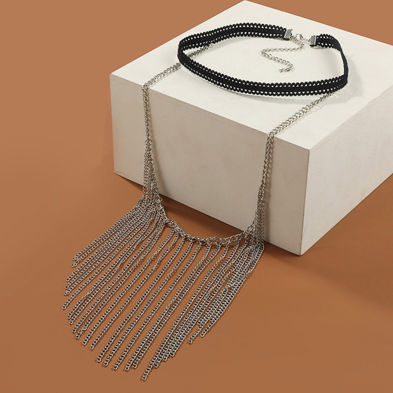 Chuỗi Vòng Đeo Chân Nhiều Lớp Tua Rua Phong Cách Punk