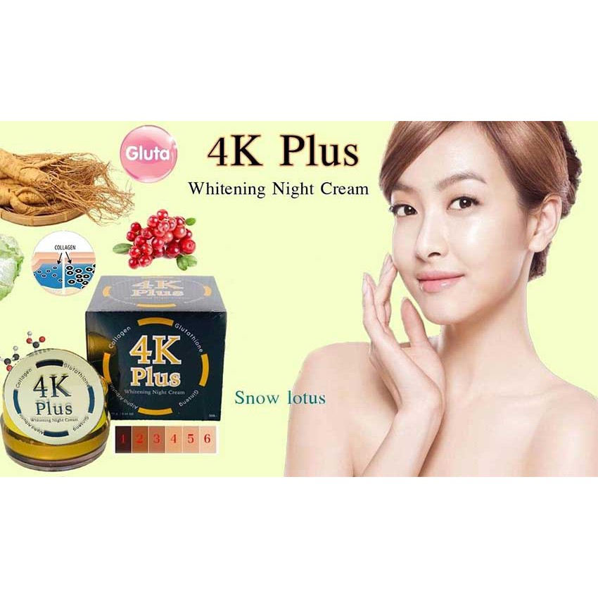 💥🎯FREE SHIP - HÀNG NỘI ĐỊA THÁI🔥👍 Kem Dưỡng Trắng Da Mặt Ban Đêm 4K Plus