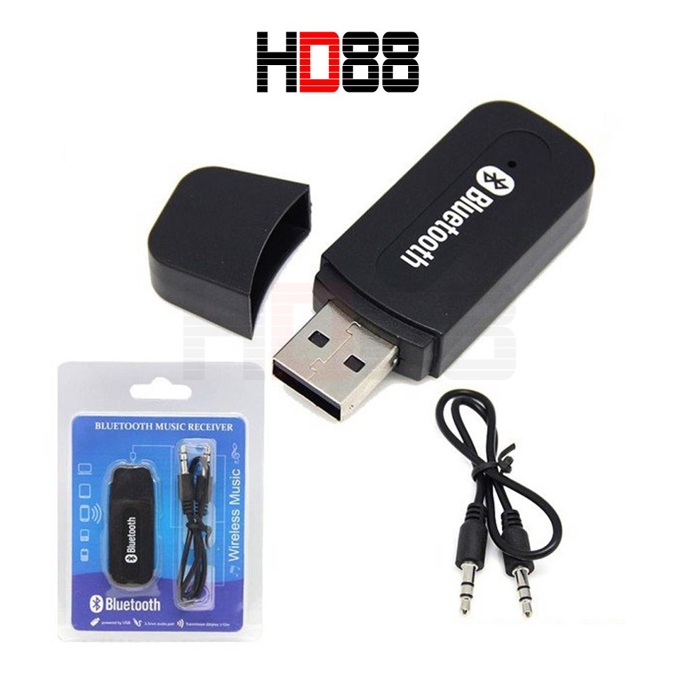 USB Bluetooth Chuyển Loa Thường Thành Loa Bluetooth Tặng Kèm dây nối ra cổng 3.5 HD88 - A05