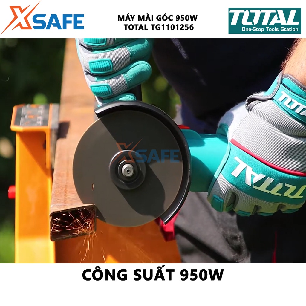 Máy mài góc TOTAL TG1101256 | máy mài cầm tay nguồn vào 950W tốc độ không tải 11000/phút đường kính đĩa 125mm cắt