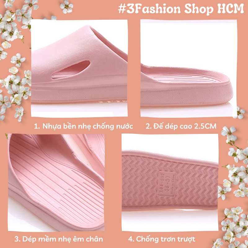 Dép nhựa đúc đi trong nhà nam nữ 3Fashion chất nhựa chất liệu EVA đẹp nhẹ chống trơn trượt - 3224