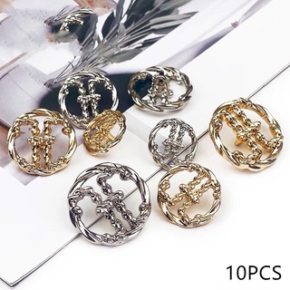  10 cái   lốc Nút kim loại thời trang cho quần áo Hình tròn Nút trang trí vàng cho hàng thủ công Đồ dùng may tự làm Nút bấm 20mm 
