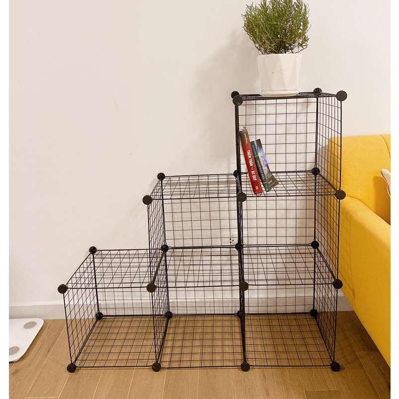 Tủ Ghép 6 Ô Tấm Lưới Đa Năng, Tấm Lưới Ghép Tủ Đa Năng 2 Màu (23 tấm 35x35)