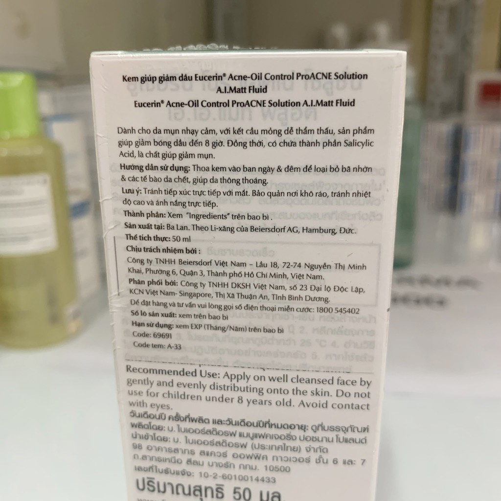  Kem kiềm dầu và giảm mụn Eucerin ProAcne Solution A.I Matt Fluid | BigBuy360 - bigbuy360.vn