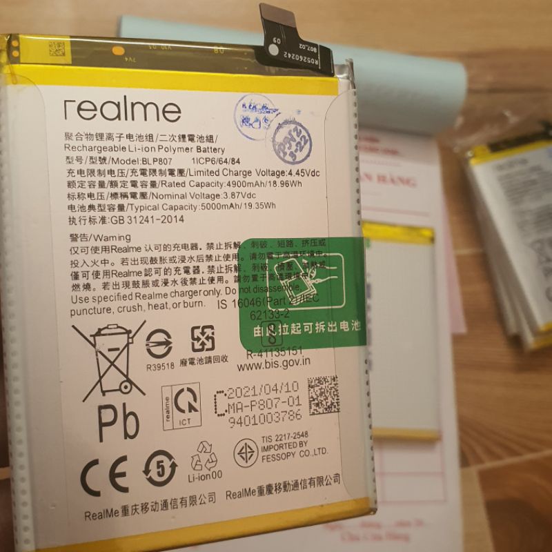 Pin realme 7 realme v5 BLP807 zin và đại bàng