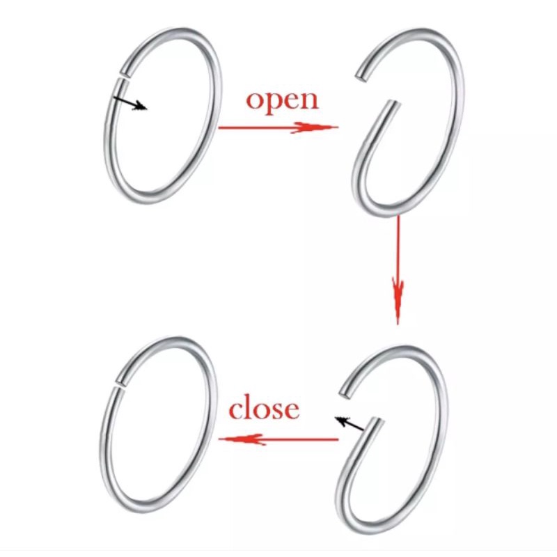 KHUYÊN MŨI TRÒN - Khuyên tròn mỏng 0.8mm - Khuyên Thép Y Tế Không Gỉ - Khuyên tròn tai, mũi, septum, môi,...