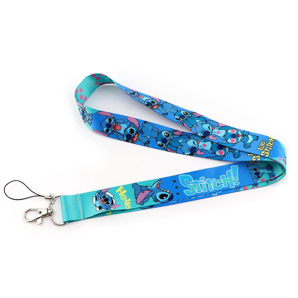 Dây Đeo Cổ Gắn Thẻ ID / Điện Thoại Họa Tiết Hoạt Hình Stitch Dễ Thương Giá Đỡ