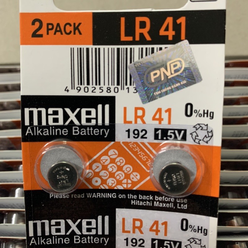 Pin LR41 192 AG3 Maxell Alkaline 1.5V