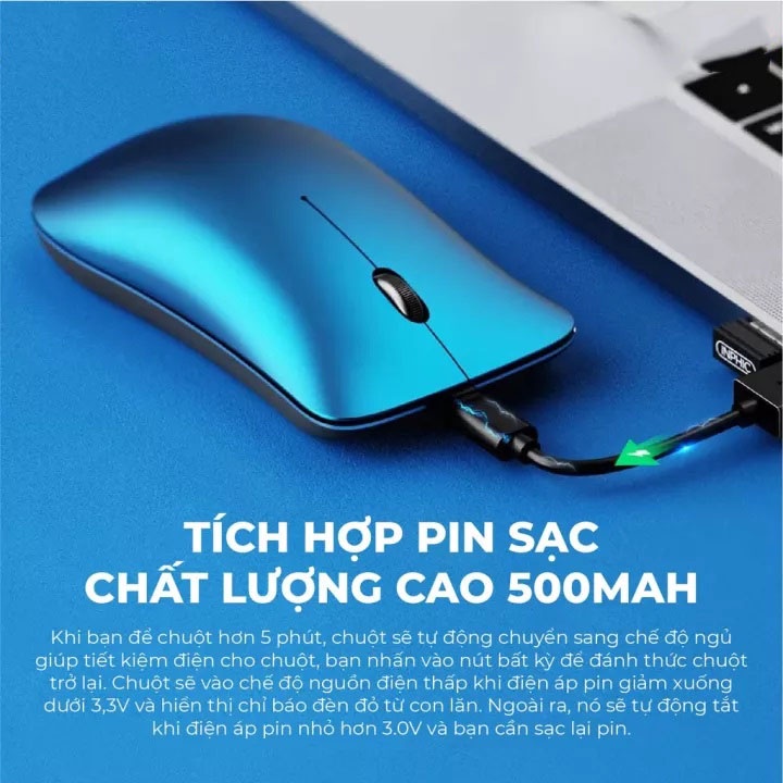 Chuột Không Dây Bluetooth INPHIC PM9 Có Thể Sạc Lại Bấm Im Lặng Silent Dùng Cho Máy Tính PC Laptop Mac - Hàng Chính Hãng