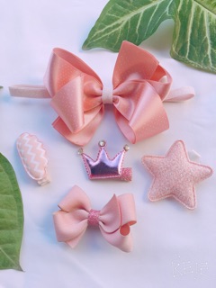 Set kẹp nơ tiểu thư mẹ và bé