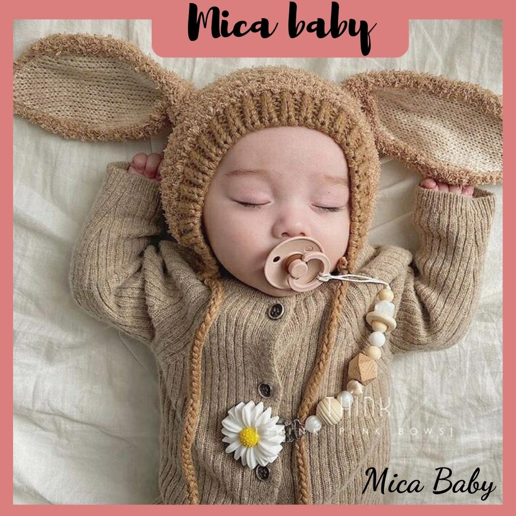 Mũ len hình tai thỏ bông xù đáng yêu cho bé Mica baby ML41