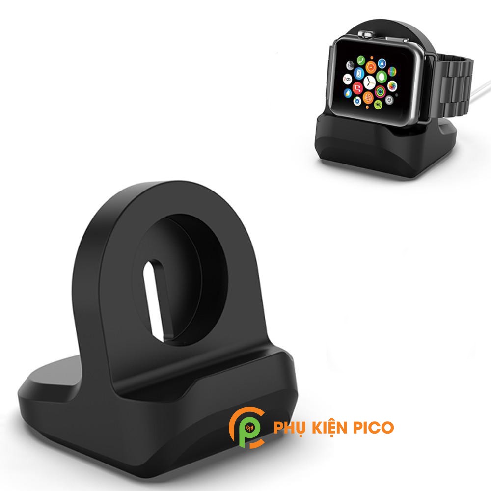 Đế sạc đồng hồ Apple Watch Series 1 / 2 / 3 / 4 / 5 silicone màu đen