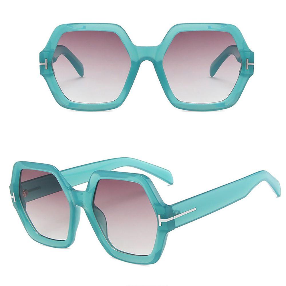 Kính Mát Hình Đa Giác Gọng Lớn Chống Bức Xạ UV400 Chống Bức Xạ Phong Cách Hàn Quốc Cho Nữ