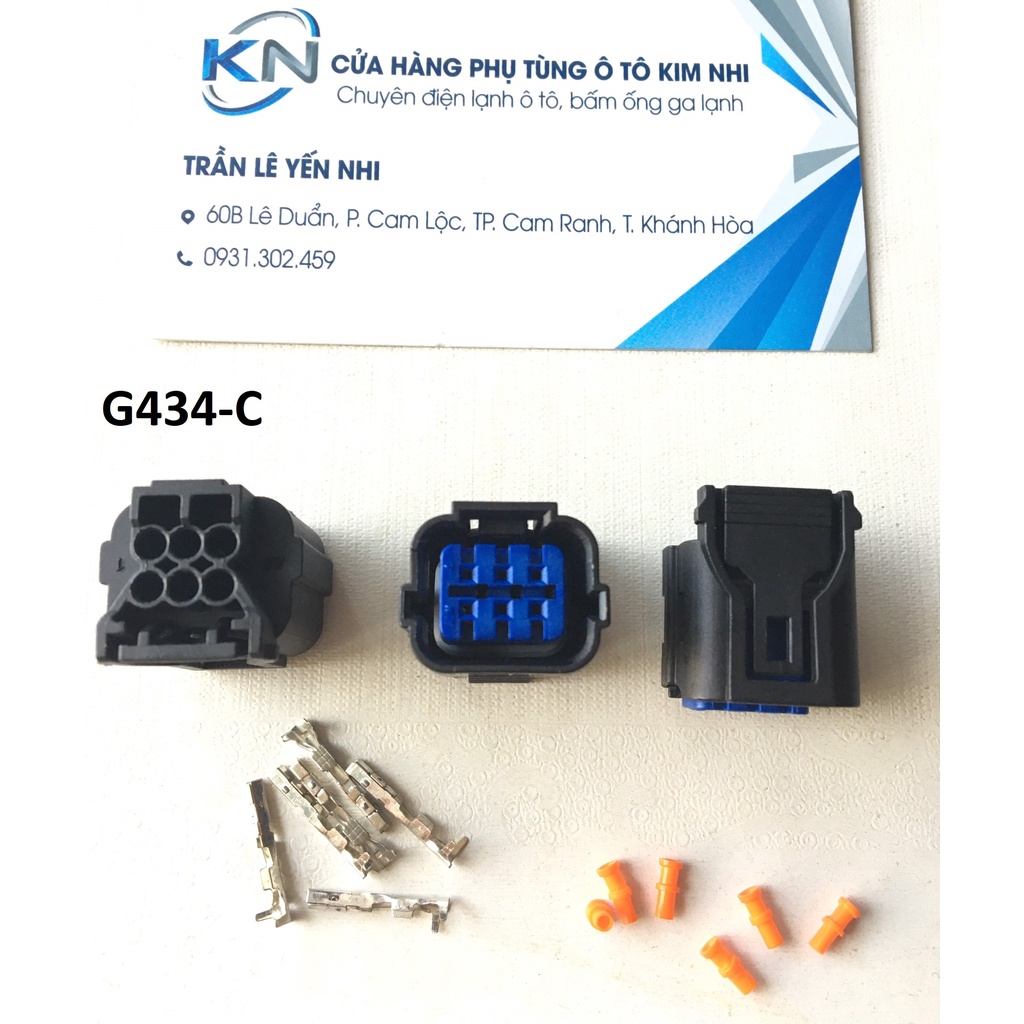 G434-Giắc cắm kết nối dây nịt xe 6 lỗ 0.6mm