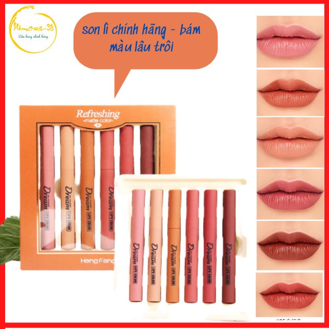 Set Son Lì 6 Cây - Son Dream Refreshing Matte Color -  Hàng Nội Địa Trung HengFang Chính Hãng