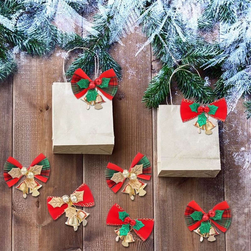 12 Nơ Treo Trang Trí Cây Thông Giáng Sinh / Năm Mới / Đêm Noel