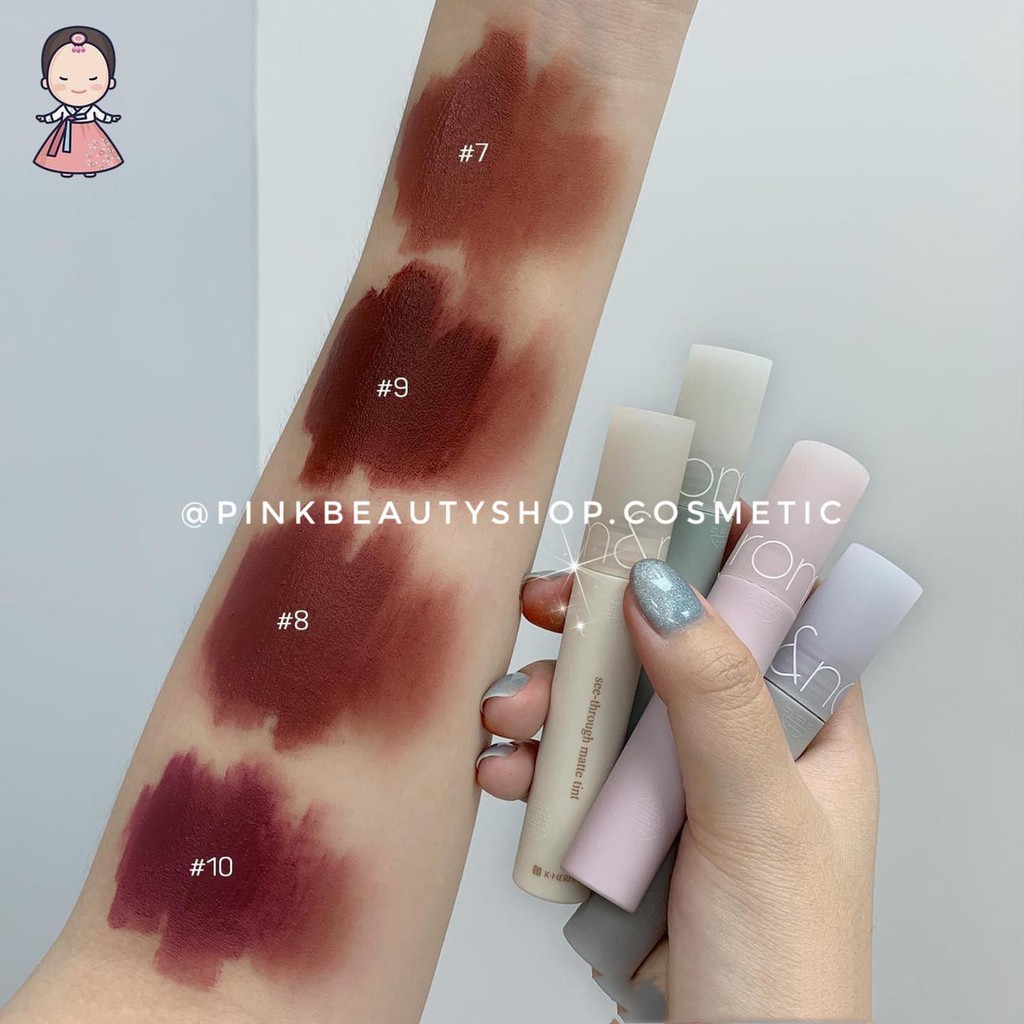 Son Kem Lì, Siêu Mịn Mượt Môi Romand See-Through Matte Tint