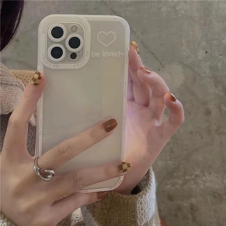 Ốp Điện Thoại TPU Mềm Hình Trái Tim Cho IPhone 13 12 Mini 11 Pro X XR XS Max SE 2020 6 6S 7 8 Plus