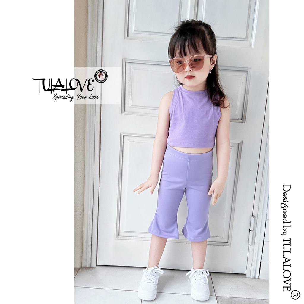 Quần Lửng Ống Loe Bé Gái Lên Dáng Cực Xinh Cho Bé, quần ống loe Tulalove