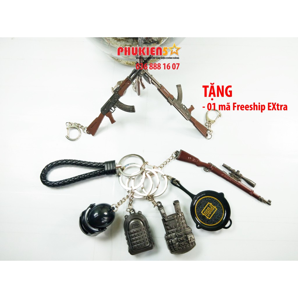 Combo 6 món Móc khóa Pubg cực chất - Chất liệu kim loại - sơn tĩnh điện cực bền(P7)