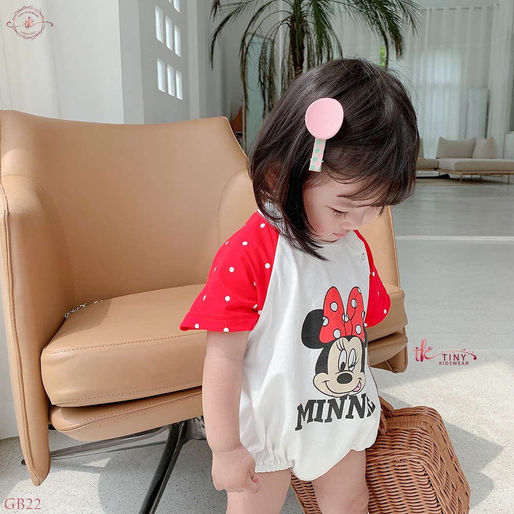 Body chip cộc tay in hình Mickey Minnie đỏ cho bé gái từ 5-11kg [GB22]