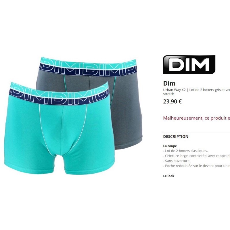 Quần boxer nam DIM VNXK L