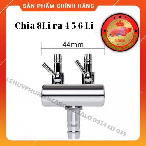 Van Inox Chia Khí Oxy/Co2 Khóa Điều Chỉnh - Đầu 8 Li Ra 4 5 6Li Chia 2 4 6 8