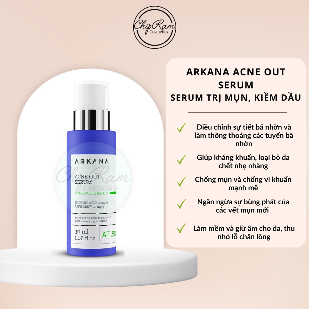 ACNES OUT SERUM GIẢM MỤN, KIỀM DẦU ARKANA 30ML