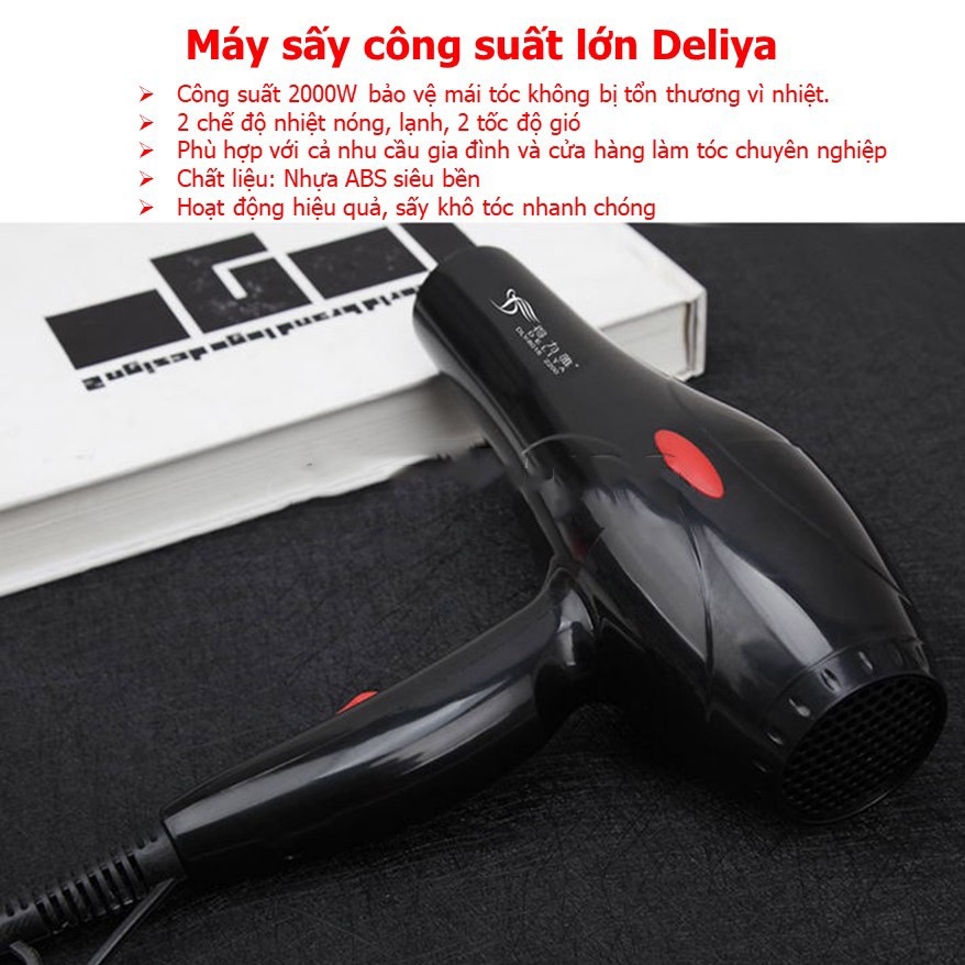 Máy sấy tóc DELIYA Công suất lớn 2200W 2 chiều nóng - mát - DLY 8018