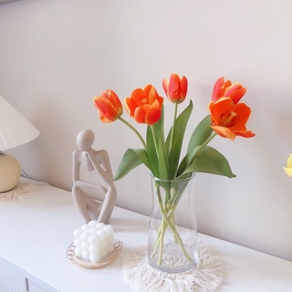 Hoa giả decor - Hoa tulip giả 1 bông trang trí phòng để bàn Phanlee chất liệu lụa cao cấp giống thật có 4 màu lựa chọn