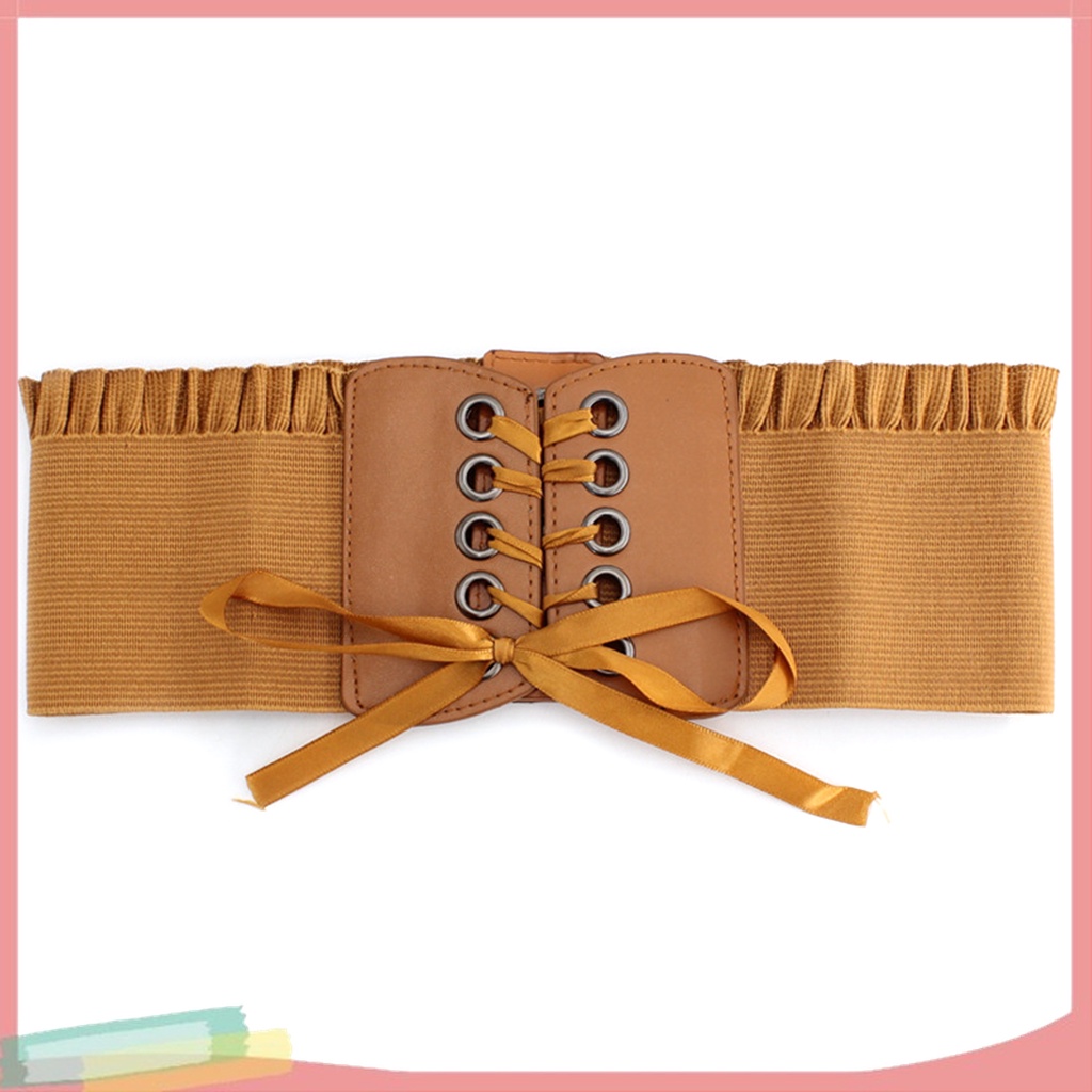 Thắt Lưng Nữ Phối Ren Co Giãn Phong Cách Retro