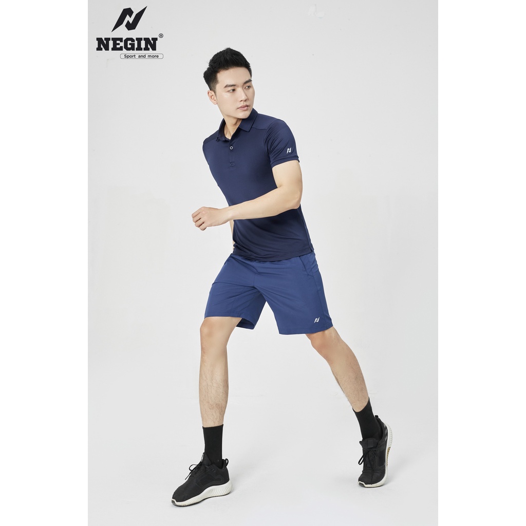 Áo Thể Thao Nam NEGIN Dáng Regular Fit Tay Ngắn Với Màu Sắc Năng Động, Chất Liệu Mềm Mịn Kháng Khuẩn 0049