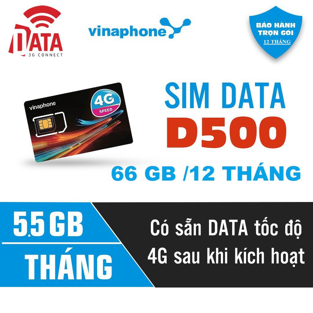 UCG GDFS SIM D500 ( Miễn phí 1 năm vào mạng 4G Tốc Độ Cao 5.5GB/1Tháng ) Có Video Kèm Test Tốc Độ 4G Băng Thông 12 Tháng