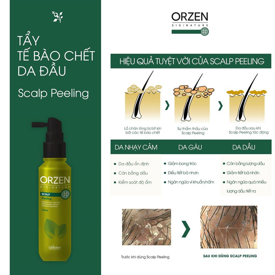 Tẩy tế bào da đầu chết scalp peeling ORZEN Obsidian Professional 120ml