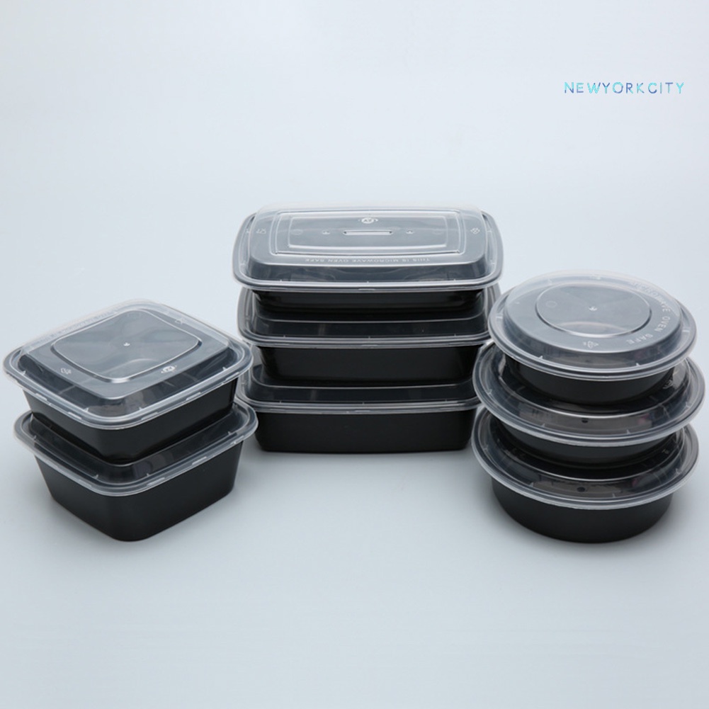 Set 30 Hộp Đựng Thức Ăn Hình Tròn/Chữ Nhật/Vuông Dùng Một Lần Cho Dã Ngoại