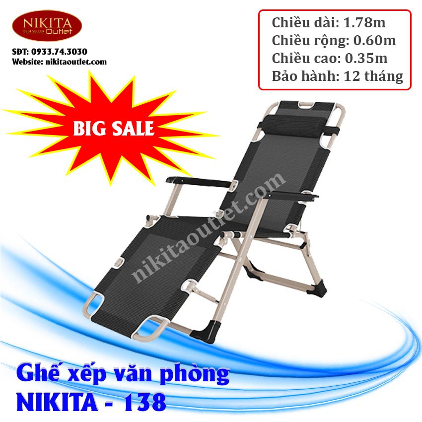 [ NEW ] Ghế xếp đa năng NIKITA - 138 vải bạt siêu bền, siêu thoáng mát - chính hãng thương hiệu NIKITA OUTLET